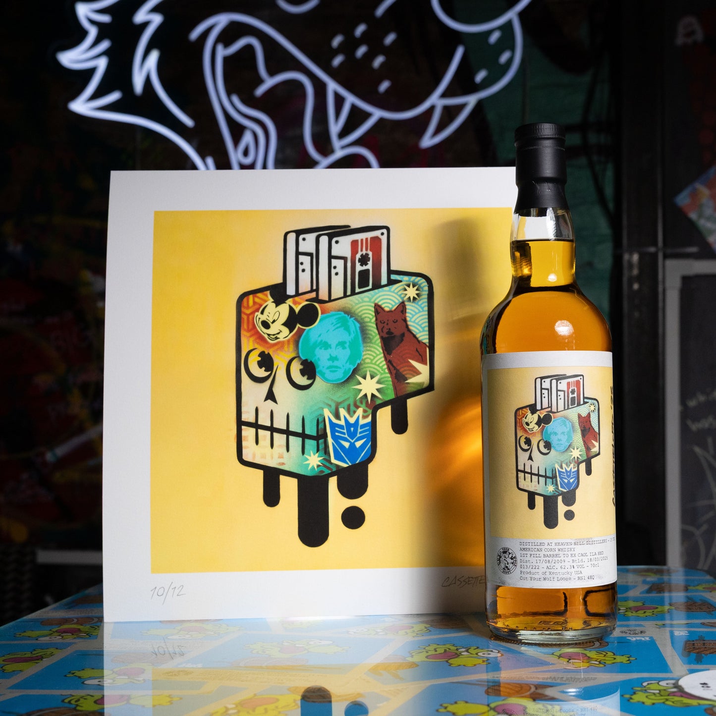 Heaven Hill 15yo x Cassette Lord - Signed art + Bottle 1/10