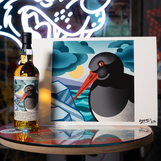 Bruichladdich 14yr x Mike Boyd - Signed Art & Bottle